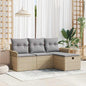 Set Divano Da Giardino Con Cuscino 4 Pcs Poly Rattan
