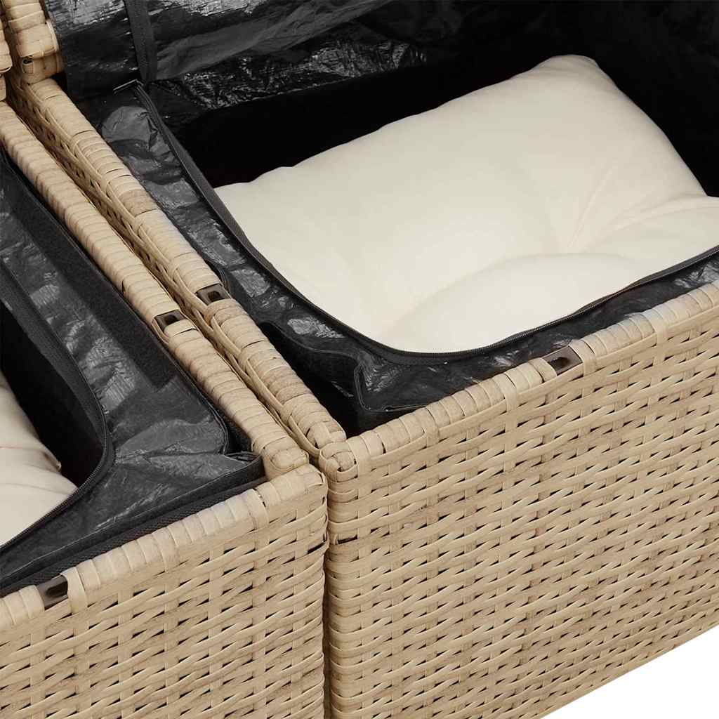 Set Divano Da Giardino Con Cuscino 4 Pcs Poly Rattan