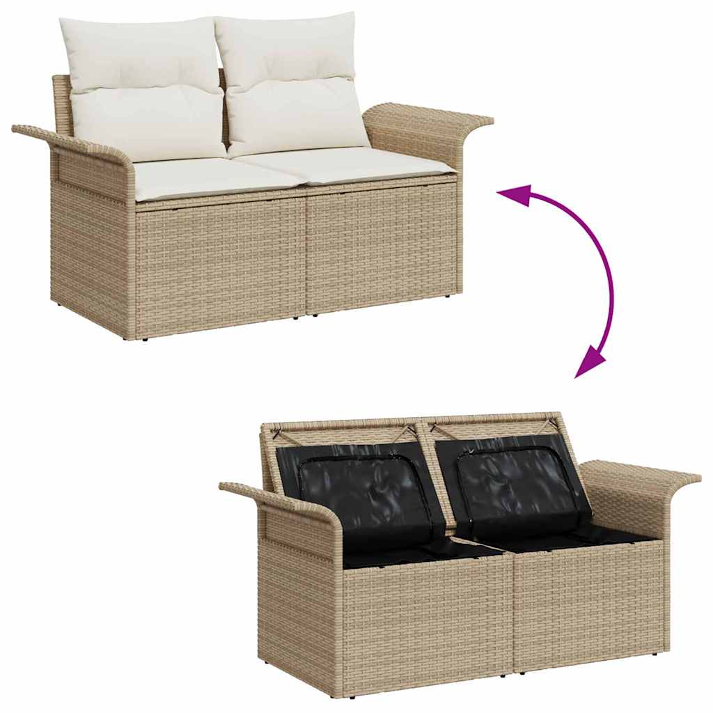 Set Divano Da Giardino Con Cuscino 4 Pcs Poly Rattan
