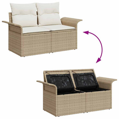 Set Divano Da Giardino Con Cuscino 4 Pcs Poly Rattan