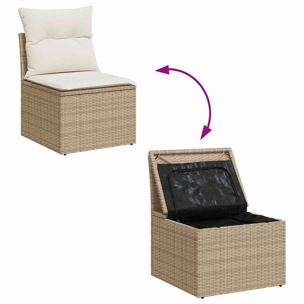 Set Divano Da Giardino Con Cuscino 4 Pcs Poly Rattan