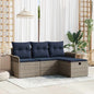 Set Divano Da Giardino Con Cuscino 4 Pcs Poly Rattan