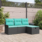 Set Divano Da Giardino Con Cuscino 4 Pcs Poly Rattan