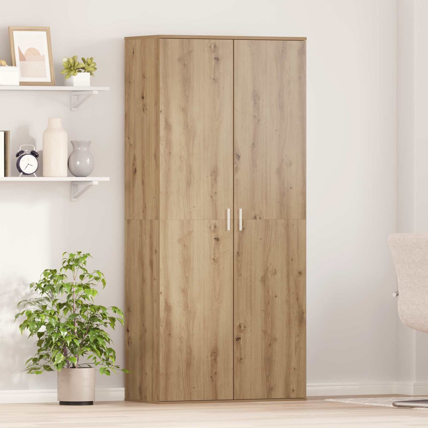 Scarpiera Bianca 80X39X178 Cm In Legno Multistrato