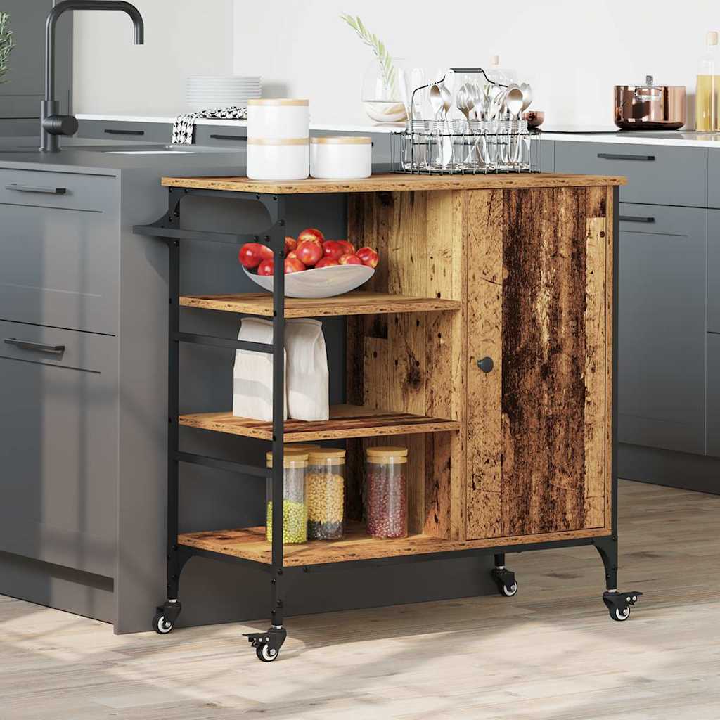Carrello Da Cucina 87,5X38,5X84,5 Cm In Legno Multistrato