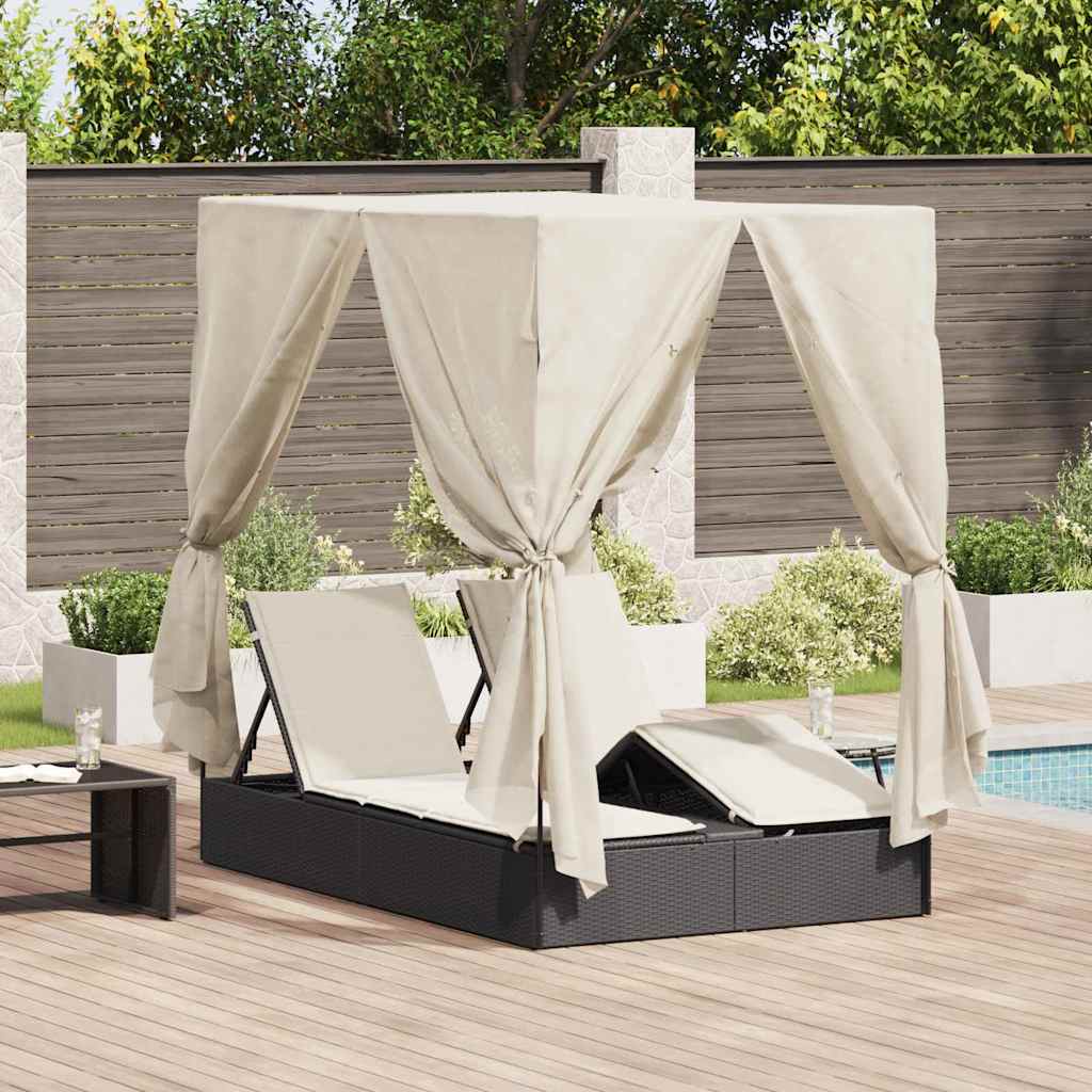 Lettino Da Sole Doppio Turchese 205 X 129 X 200 Cm Polyrattan