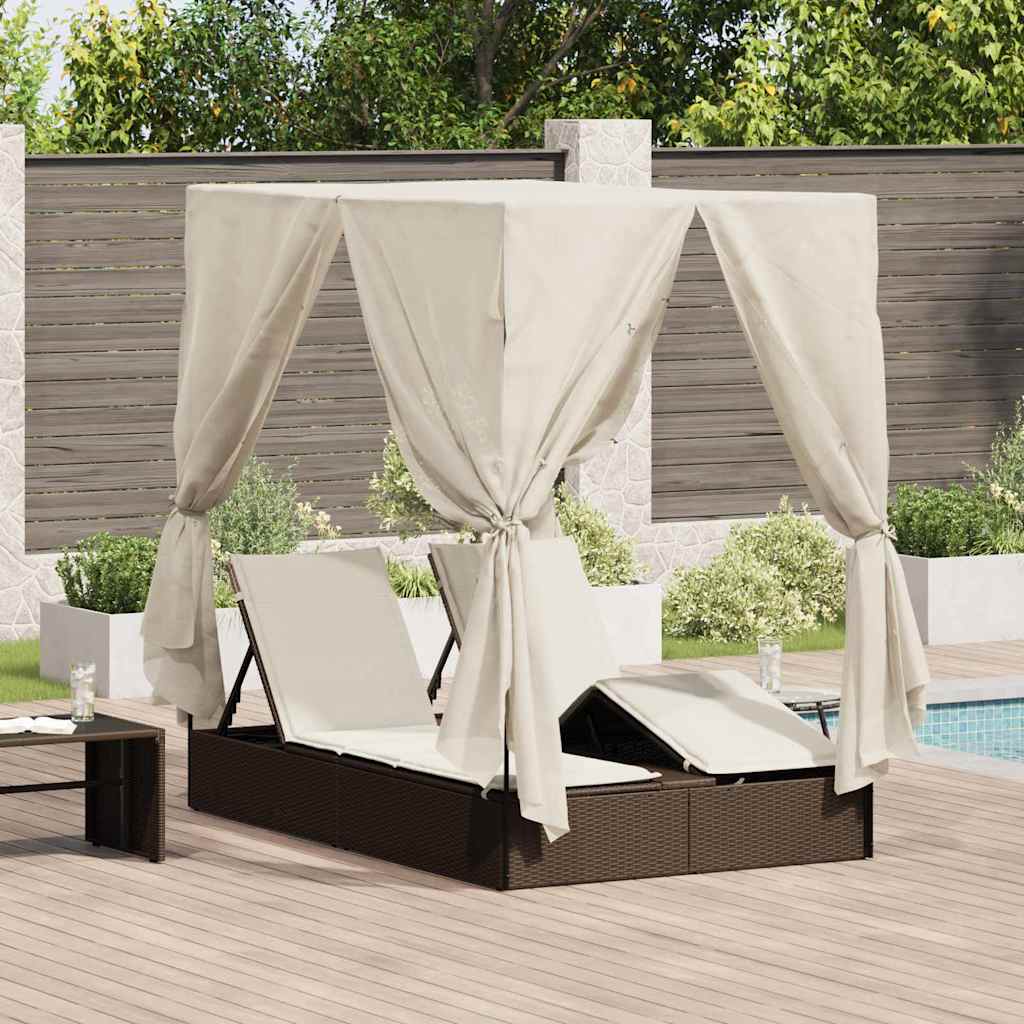 Lettino Da Sole Doppio Turchese 205 X 129 X 200 Cm Polyrattan