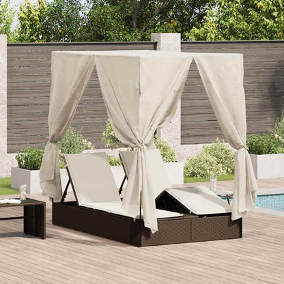 Lettino Da Sole Doppio Turchese 205 X 129 X 200 Cm Polyrattan