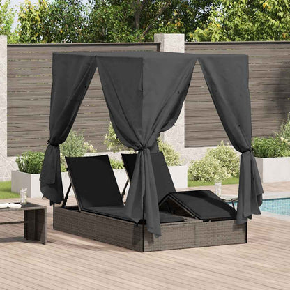 Lettino Da Sole Doppio Turchese 205 X 129 X 200 Cm Polyrattan