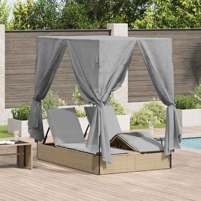 Lettino Da Sole Doppio Turchese 205 X 129 X 200 Cm Polyrattan