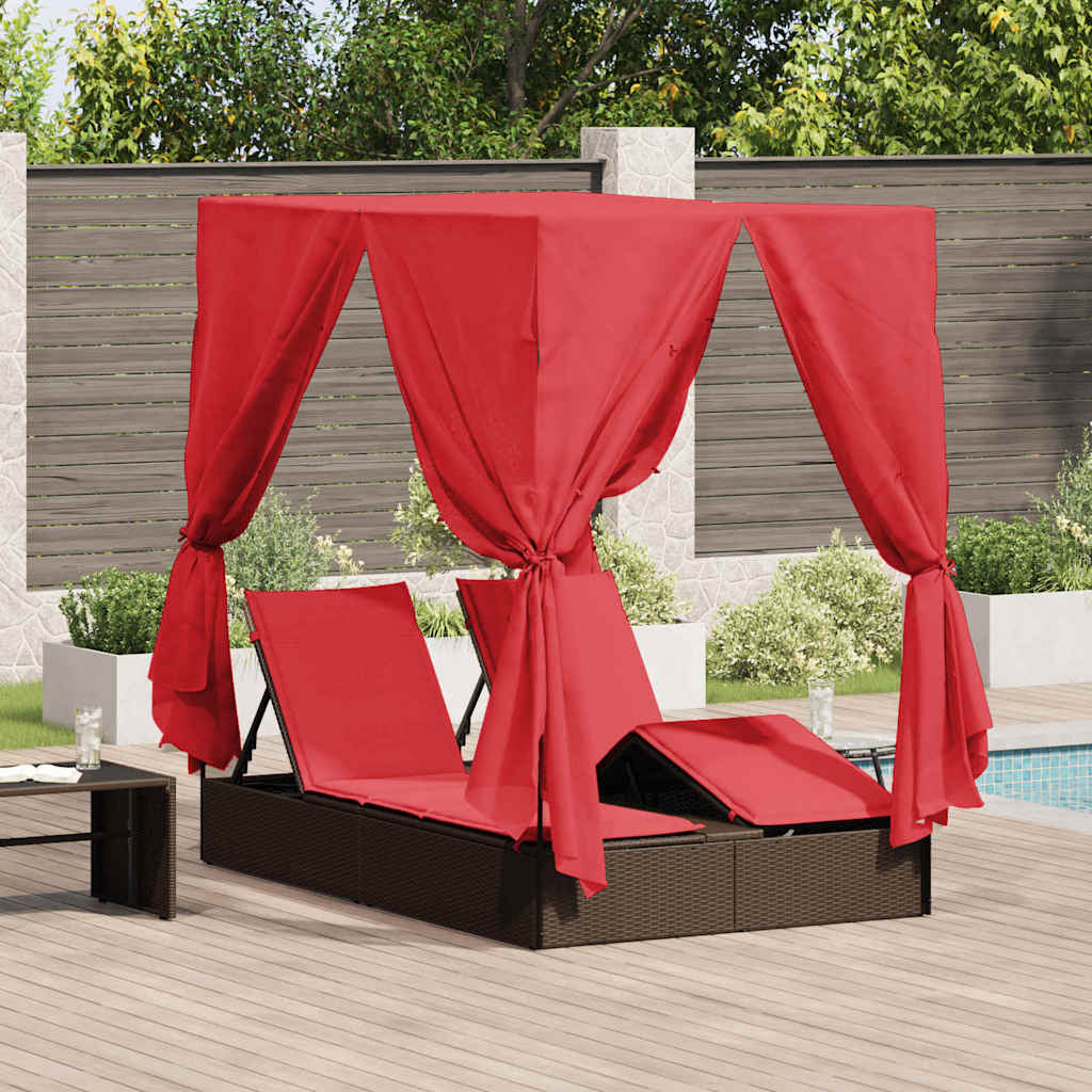 Lettino Da Sole Doppio Turchese 205 X 129 X 200 Cm Polyrattan