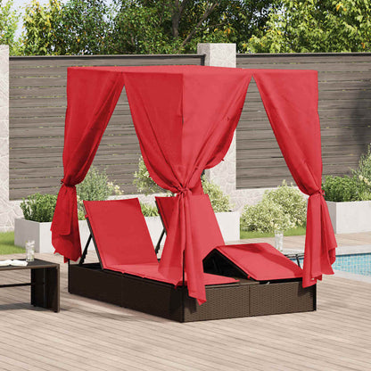 Lettino Da Sole Doppio Turchese 205 X 129 X 200 Cm Polyrattan