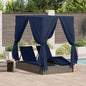 Lettino Da Sole Doppio Turchese 205 X 129 X 200 Cm Polyrattan