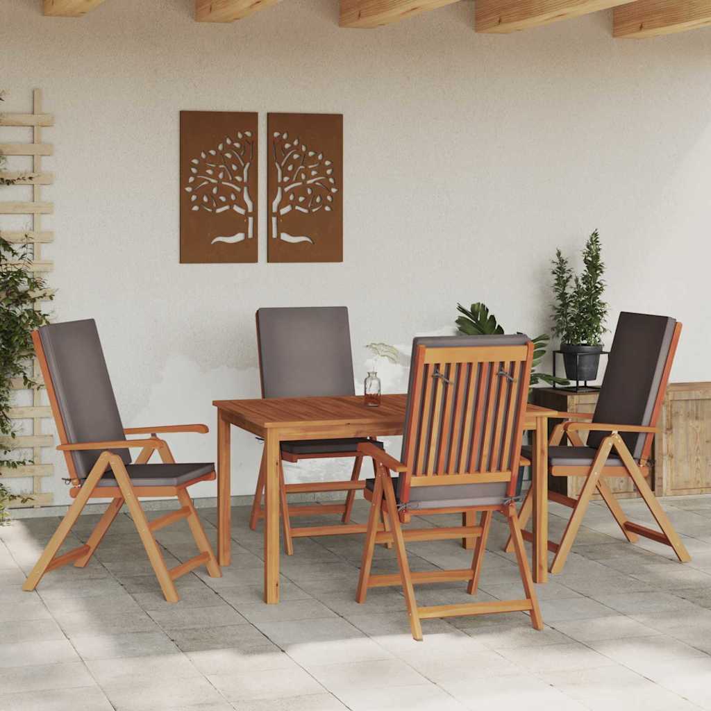 Sedia Da Giardino 4 Pcs Marrone E 57 X 71.5 X 104 Cm