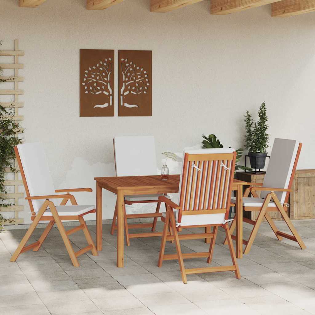 Sedia Da Giardino 4 Pcs Marrone E Bianco 57 X 71.5 X 104 Cm