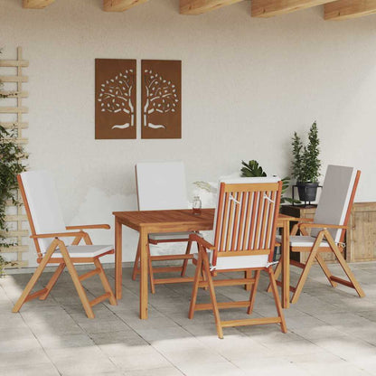 Sedia Da Giardino 4 Pcs Marrone E Bianco 57 X 71.5 X 104 Cm
