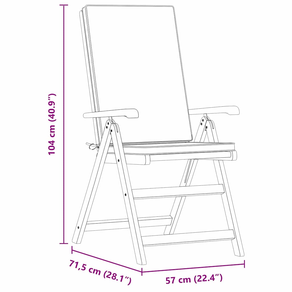 Sedia Da Giardino 4 Pcs Marrone E Bianco 57 X 71.5 X 104 Cm
