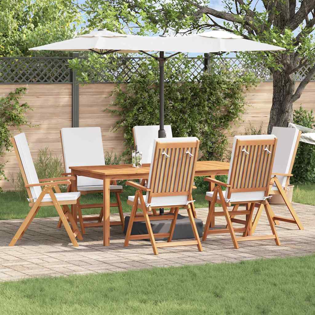 Sedia Da Giardino 6 Pcs Marrone E Bianco 57 X 71.5 X 104 Cm