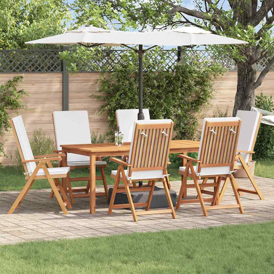 Sedia Da Giardino 6 Pcs Marrone E Bianco 57 X 71.5 X 104 Cm