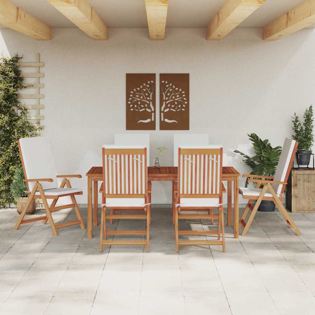 Sedia Da Giardino 6 Pcs Marrone E Bianco 57 X 71.5 X 104 Cm