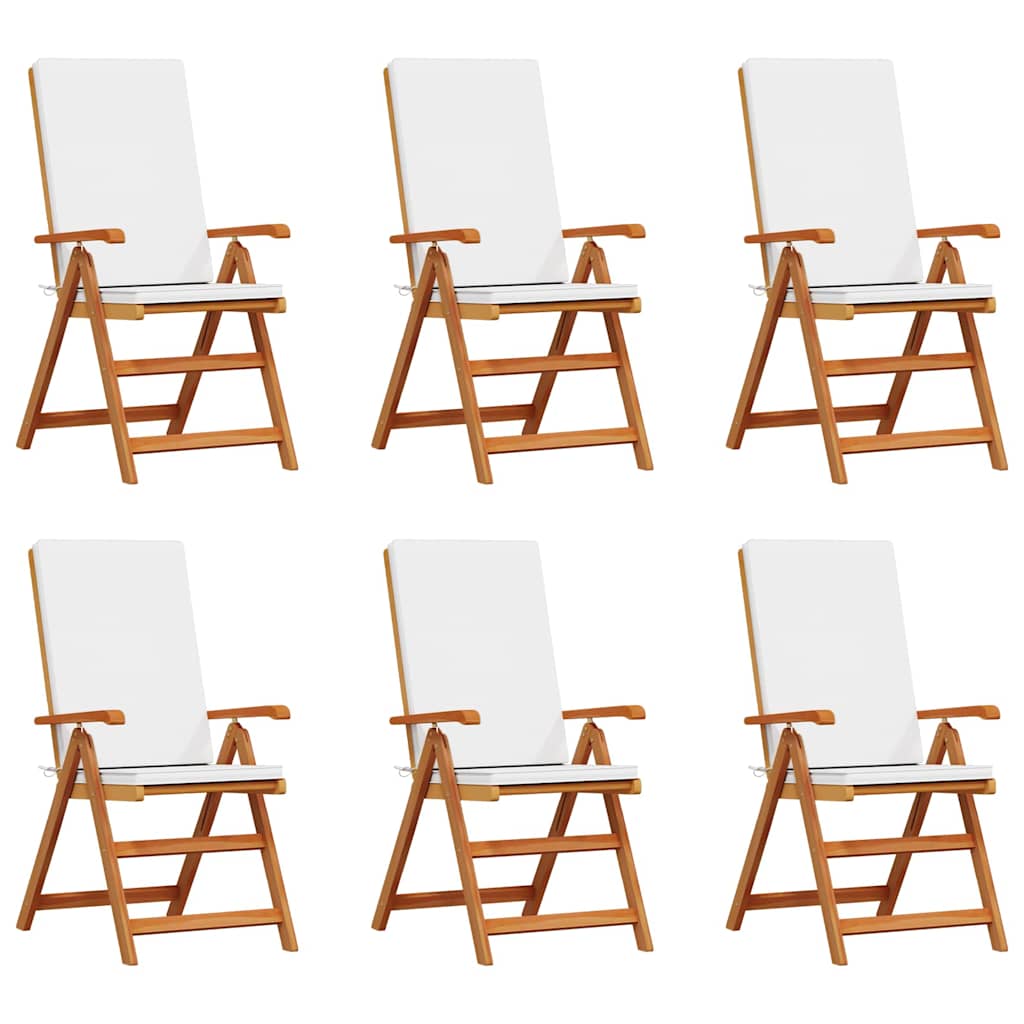 Sedia Da Giardino 6 Pcs Marrone E Bianco 57 X 71.5 X 104 Cm