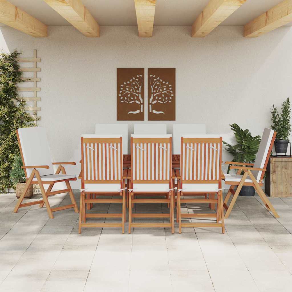 Sedia Da Giardino 8 Pcs Marrone E Bianco 57 X 71.5 X 104 Cm