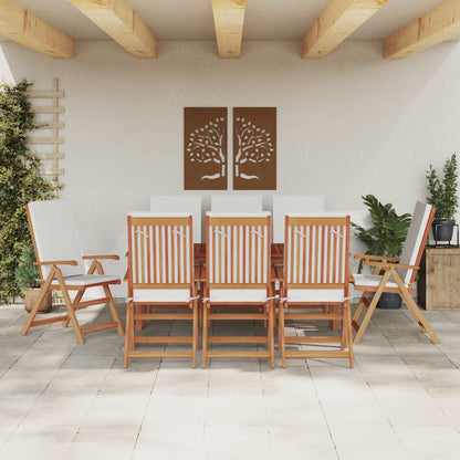 Sedia Da Giardino 8 Pcs Marrone E Bianco 57 X 71.5 X 104 Cm