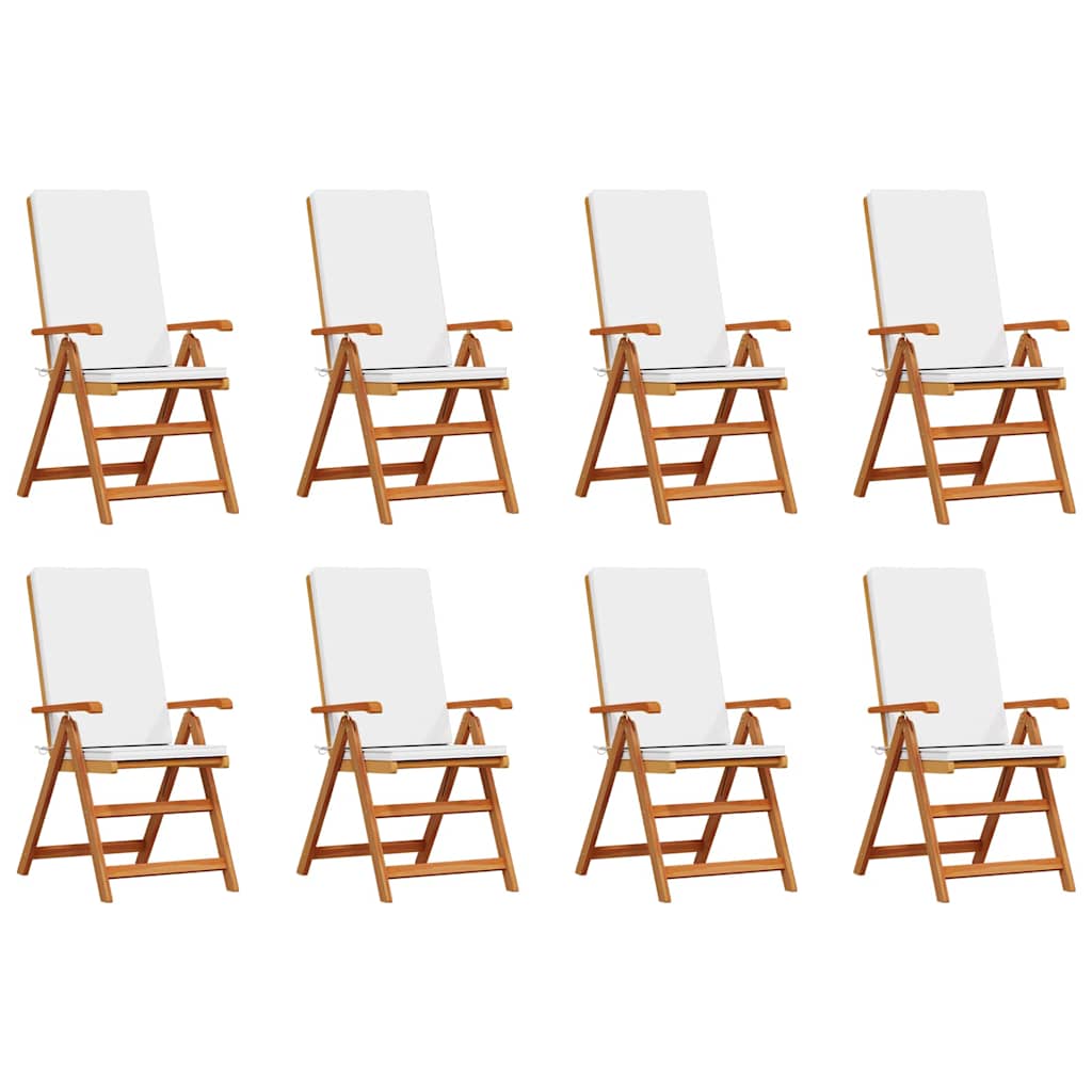 Sedia Da Giardino 8 Pcs Marrone E Bianco 57 X 71.5 X 104 Cm
