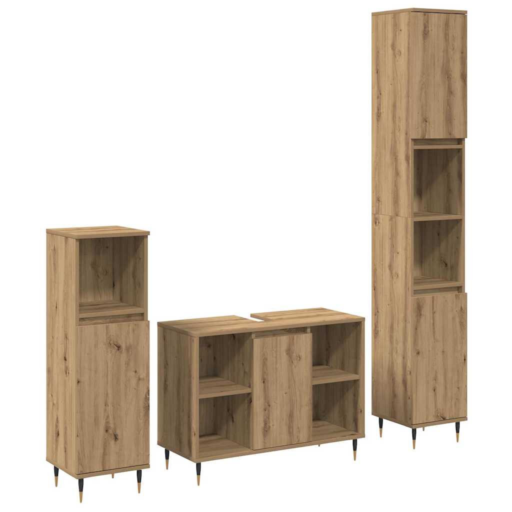 Set Mobili Da Bagno 3 Pz In Legno Multistrato