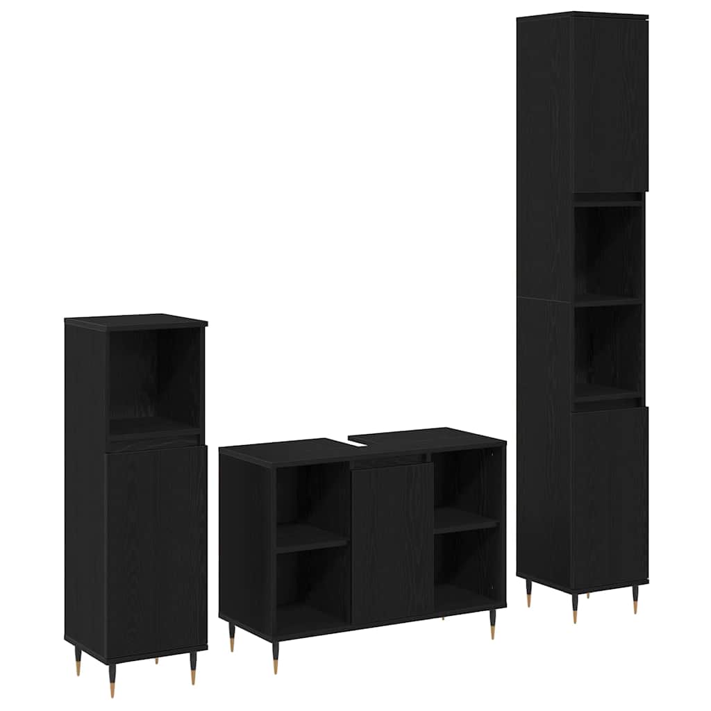 Set Mobili Da Bagno 3 Pz In Legno Multistrato
