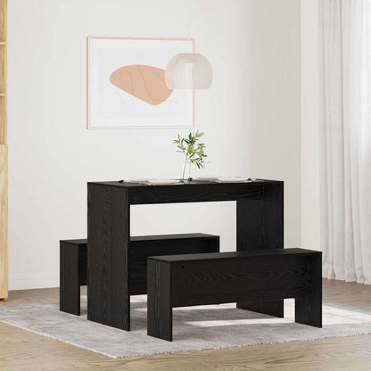 Set Tavolo Da Pranzo E Panche 3 Pz In Truciolato