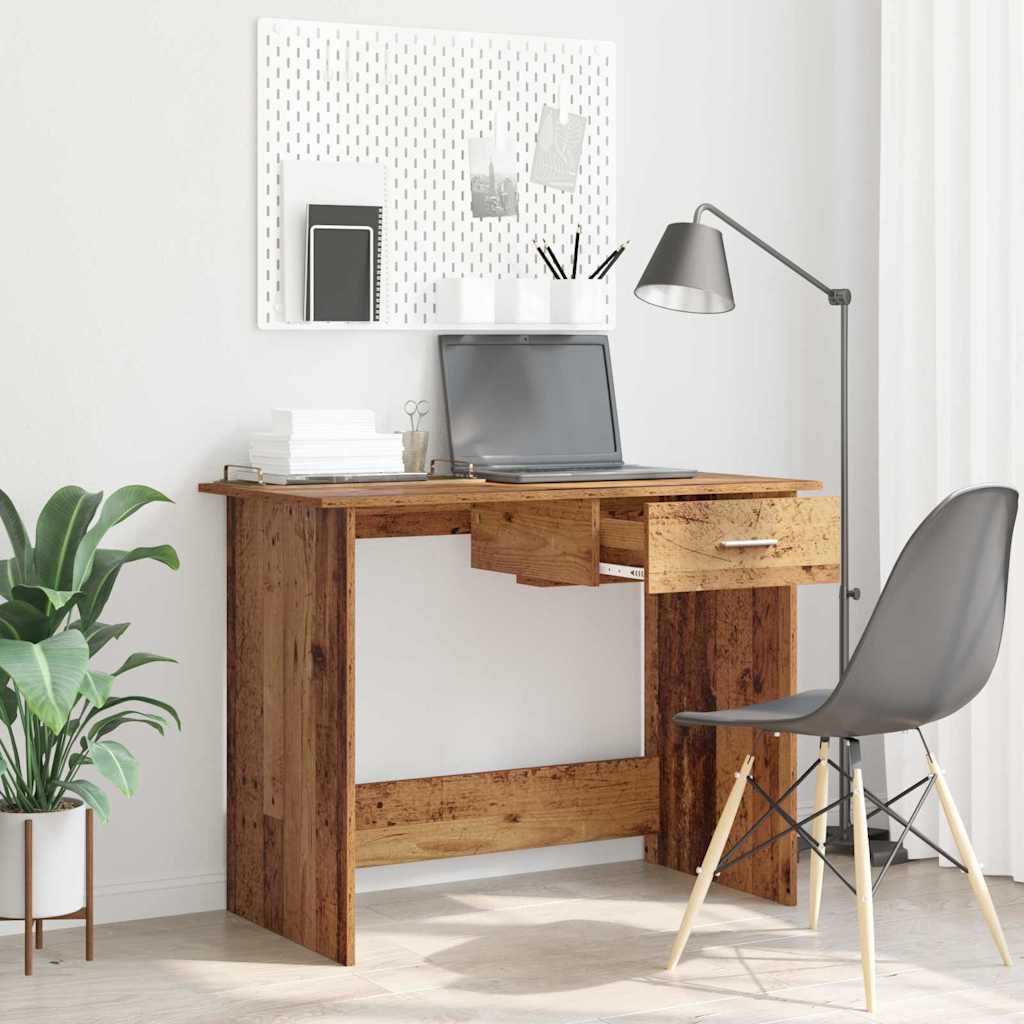 Scrivania Bianca 100X50X76 Cm In Legno Multistrato