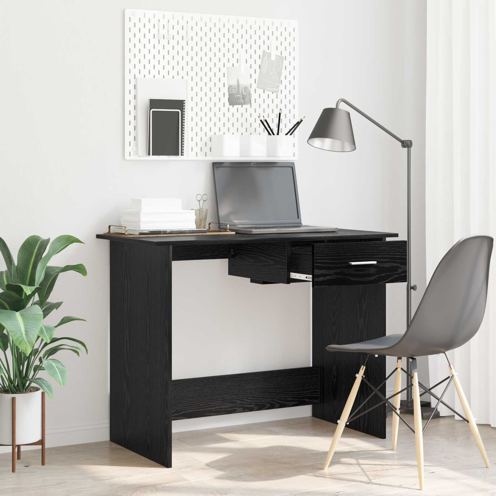 Scrivania Bianca 100X50X76 Cm In Legno Multistrato