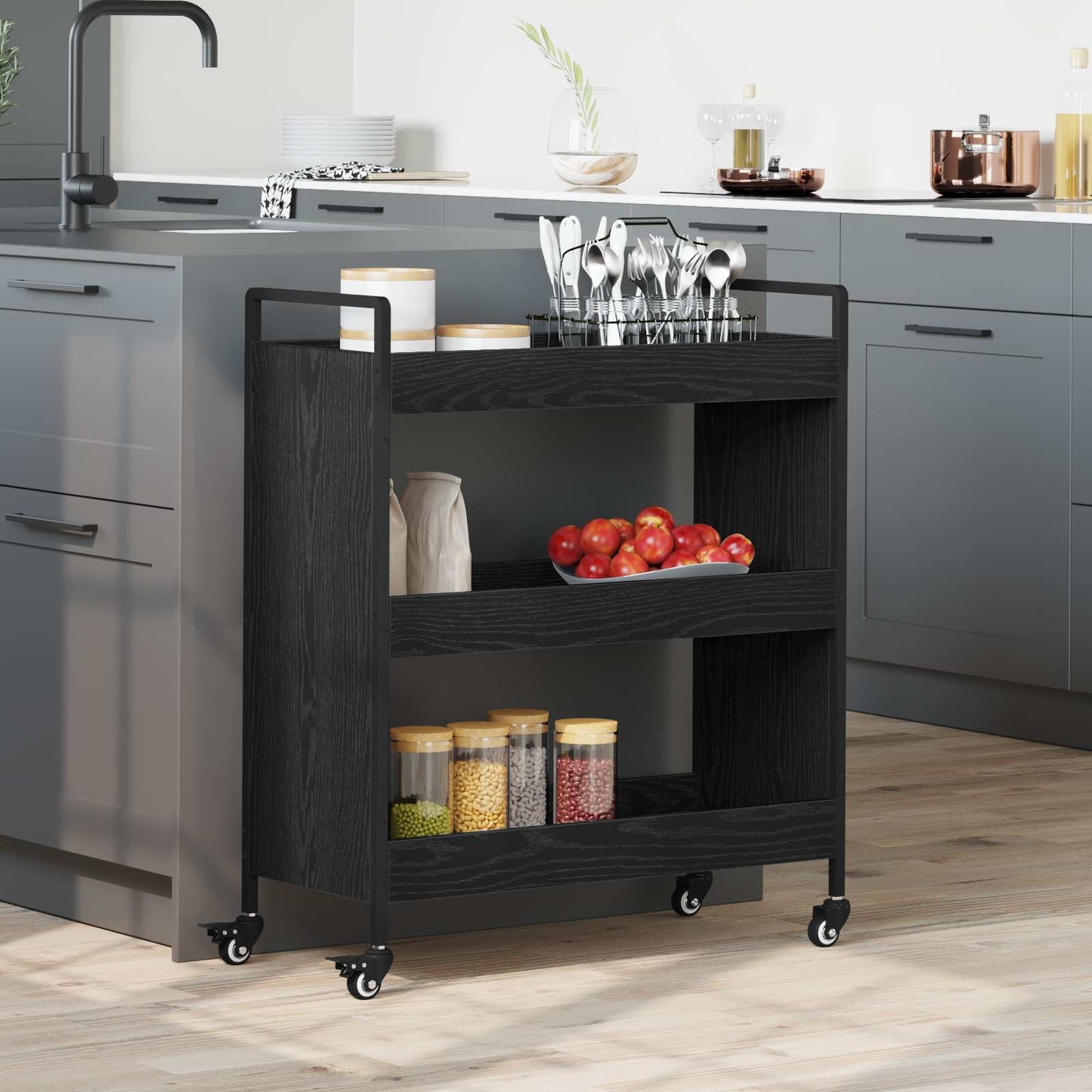 Carrello Da Cucina 70X30X82 Cm Legno Multistrato