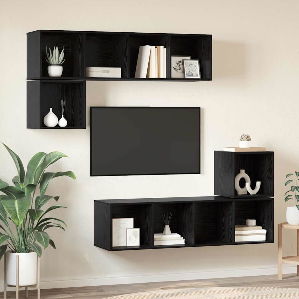 Set Mobili Porta Tv 4 Pz In Legno Multistrato