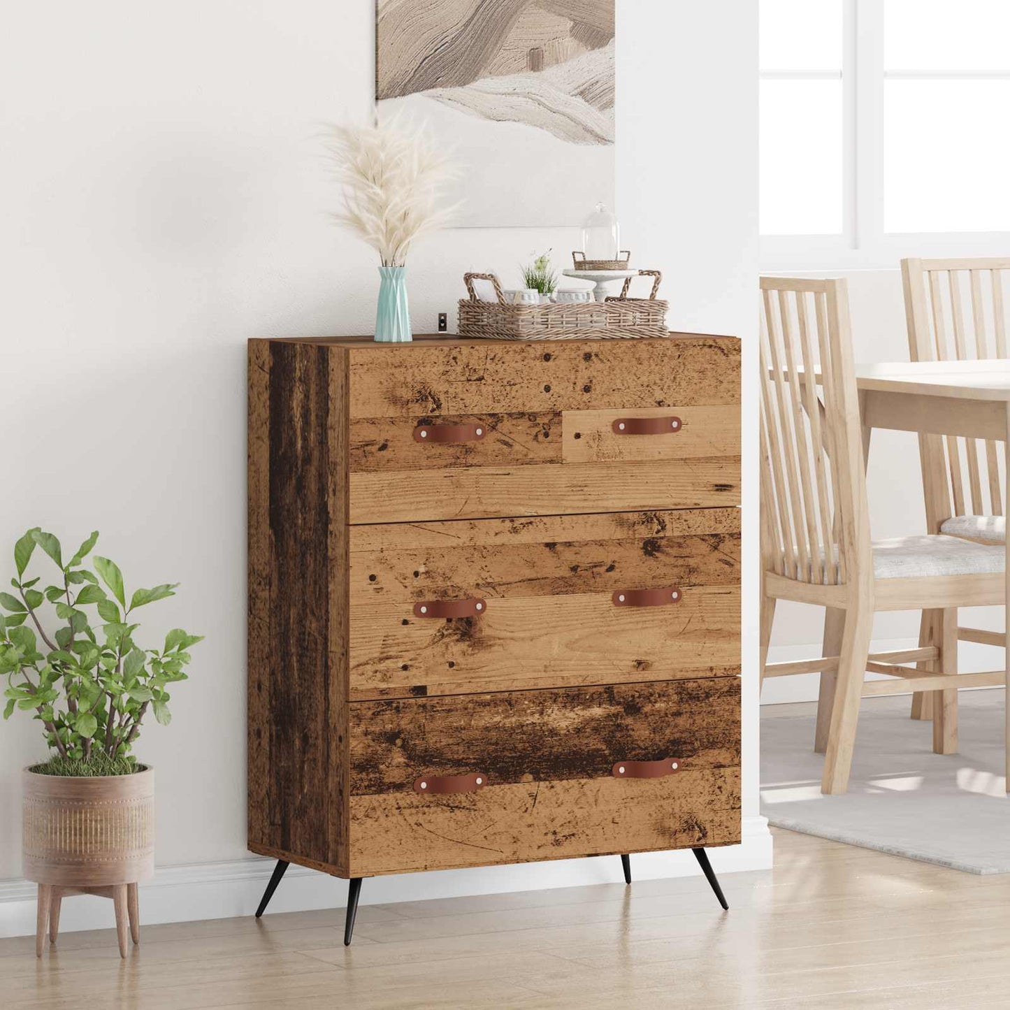 Cassettiera 69,5X34X90 Cm In Legno Multistrato