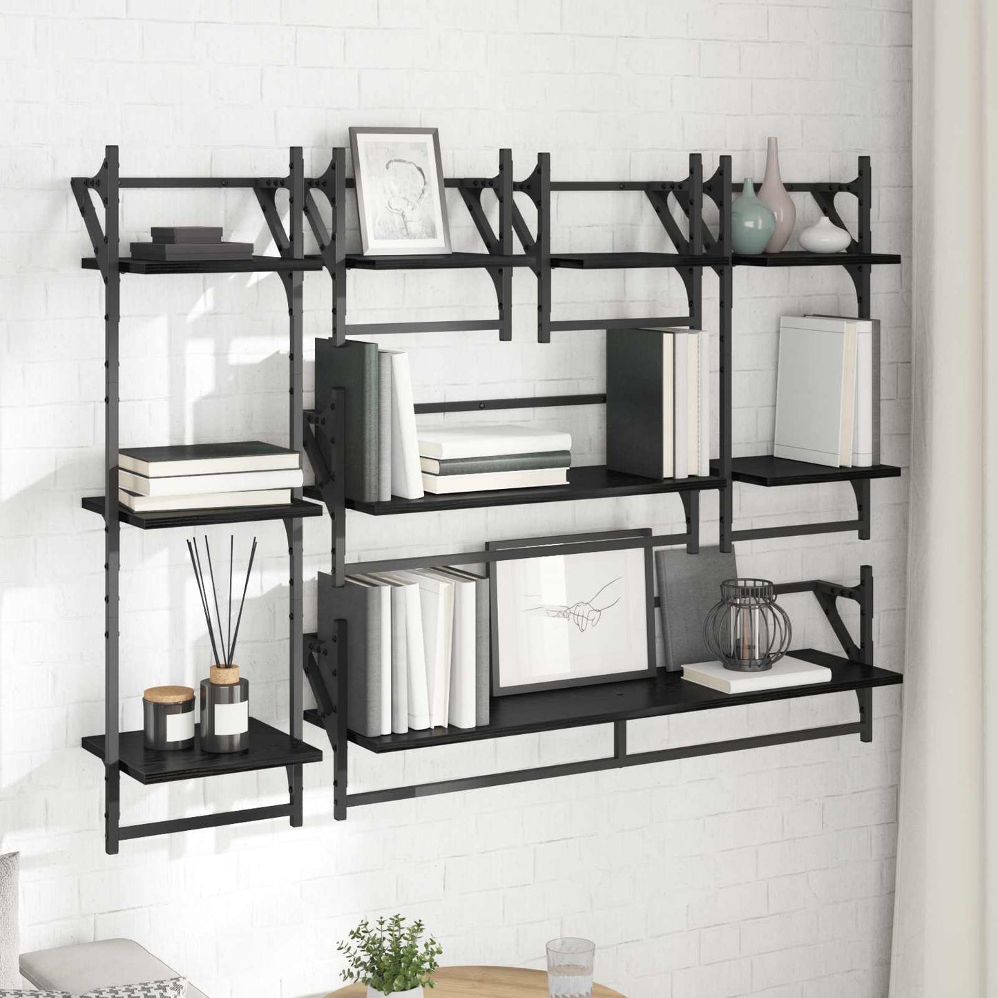 Set Mensole Da Parete 6 Pcs 100 X 25 X 30 Cm