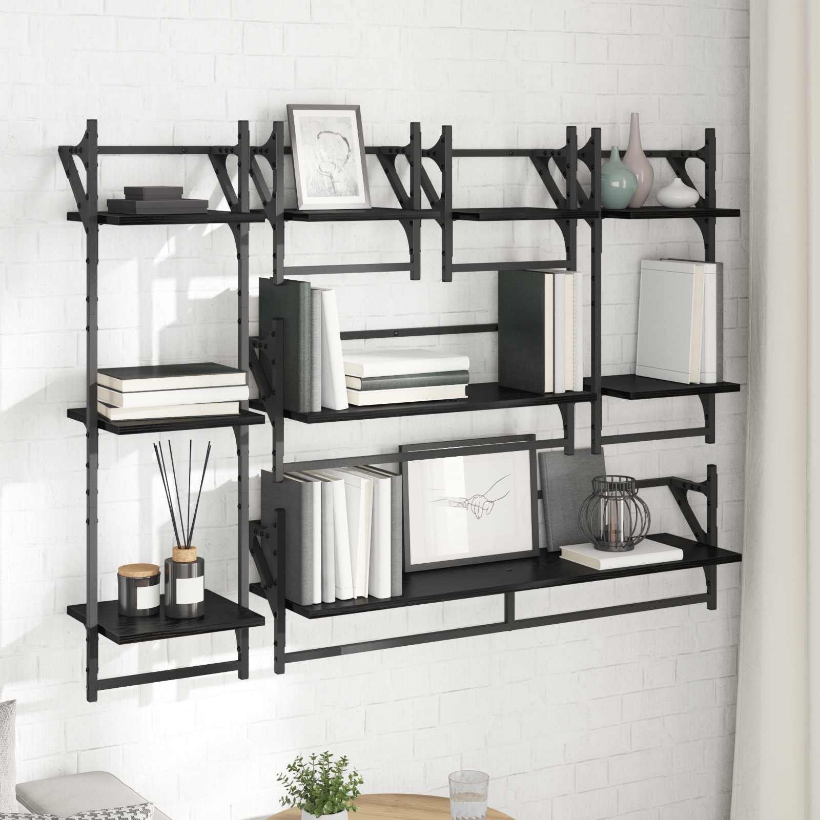 Set Mensole Da Parete 6 Pcs 100 X 25 X 30 Cm