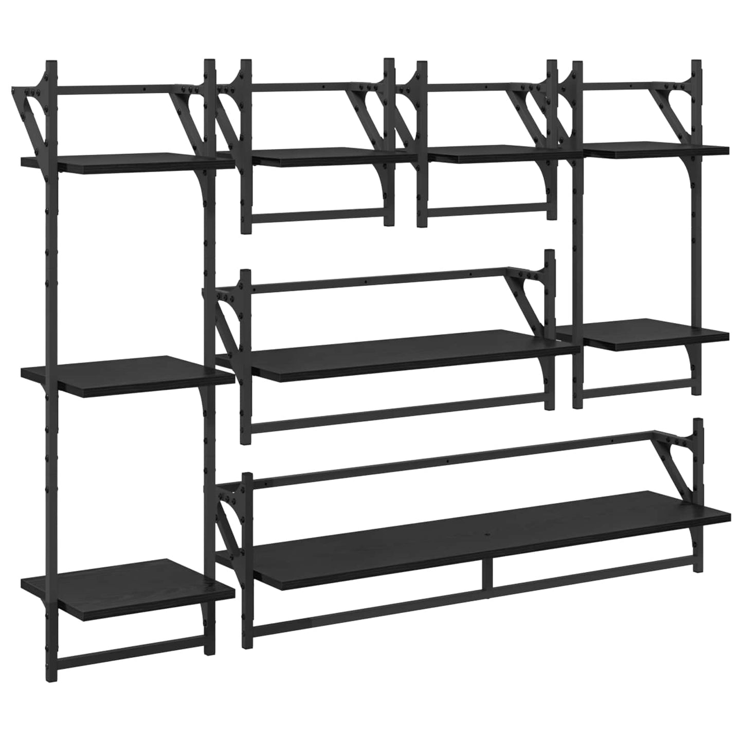 Set Mensole Da Parete 6 Pcs 100 X 25 X 30 Cm