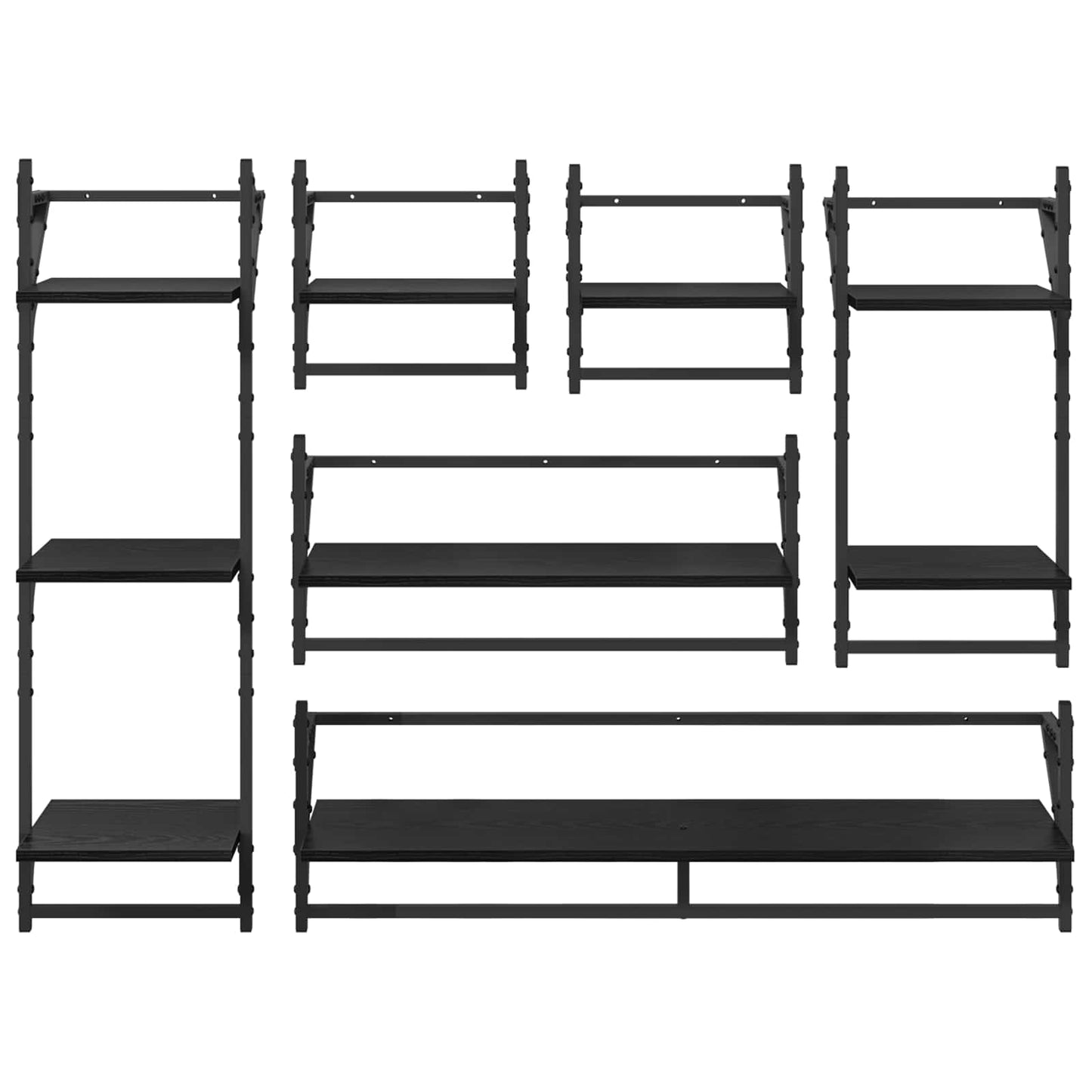 Set Mensole Da Parete 6 Pcs 100 X 25 X 30 Cm