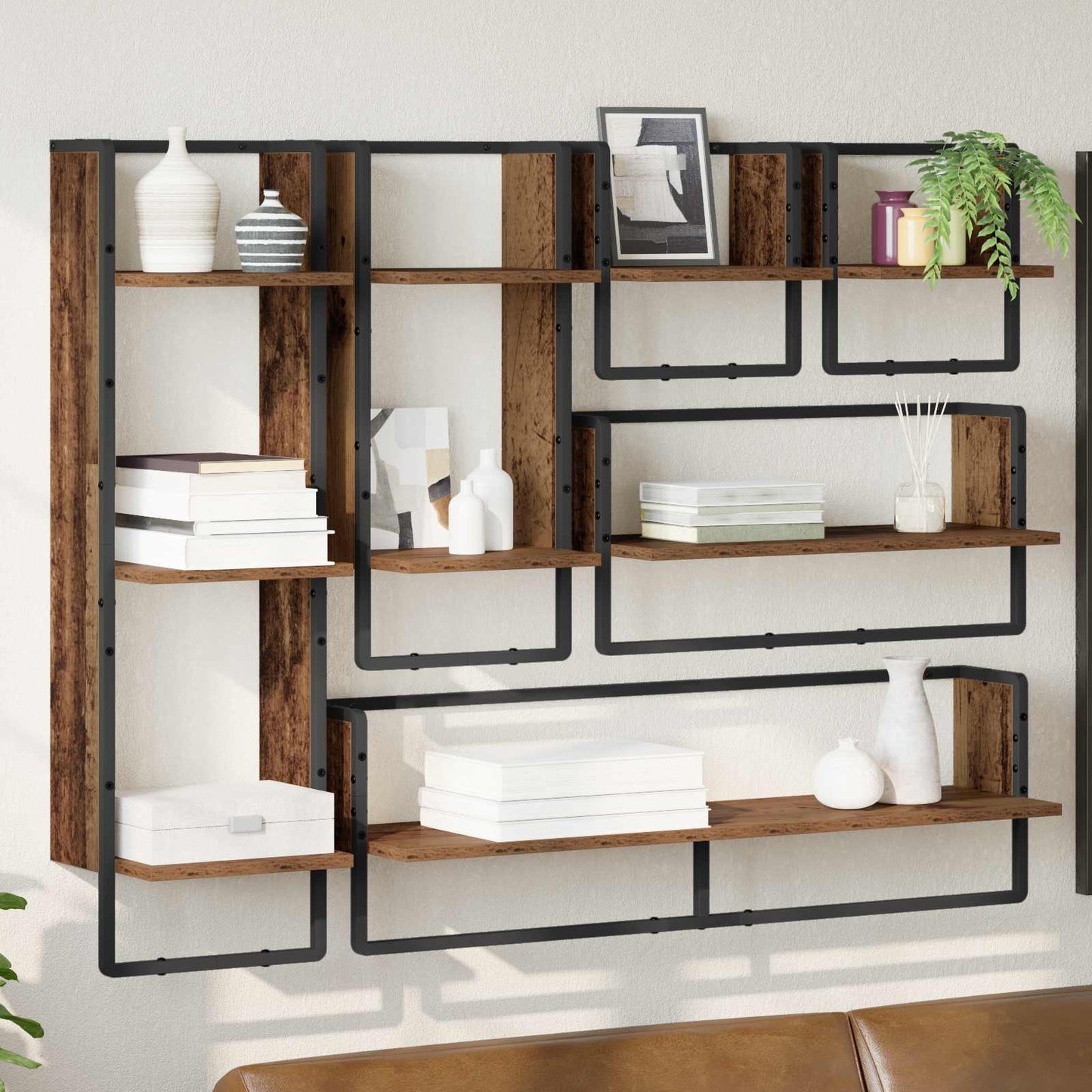 Set Mensole Da Parete 6 Pcs 100 X 25 X 30 Cm