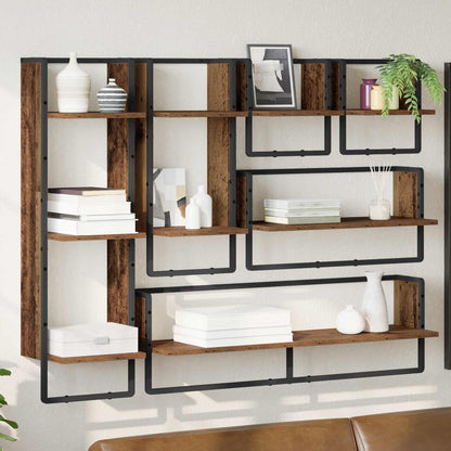 Set Mensole Da Parete 6 Pcs 100 X 25 X 30 Cm