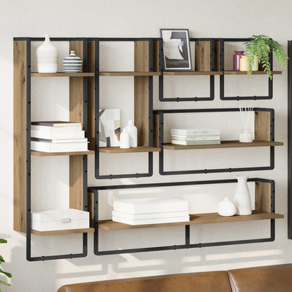 Set Mensole Da Parete 6 Pcs 100 X 25 X 30 Cm