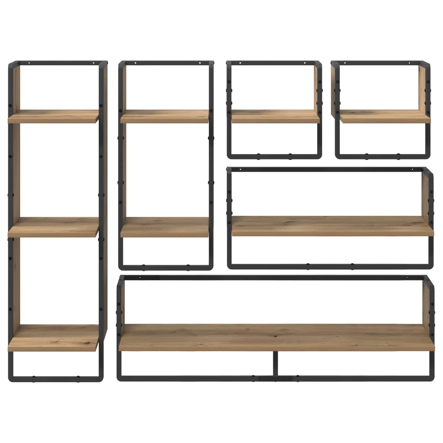 Set Mensole Da Parete 6 Pcs 100 X 25 X 30 Cm