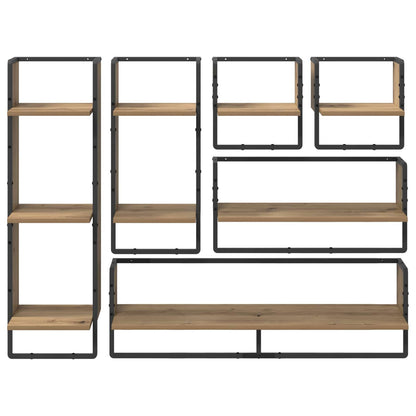 Set Mensole Da Parete 6 Pcs 100 X 25 X 30 Cm
