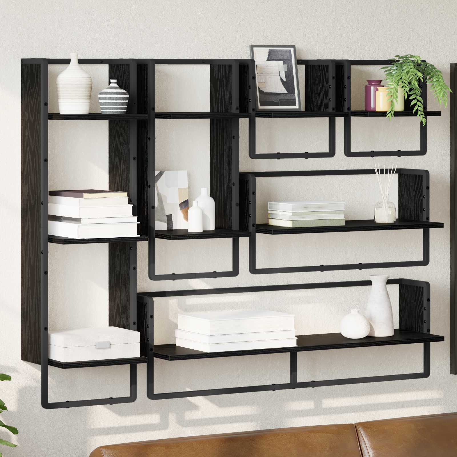 Set Mensole Da Parete 6 Pcs 100 X 25 X 30 Cm