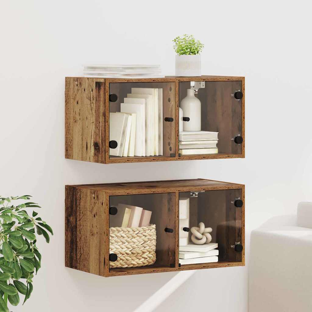 Mobile A Muro Con Ante In Vetro 68,5X37X35 Cm