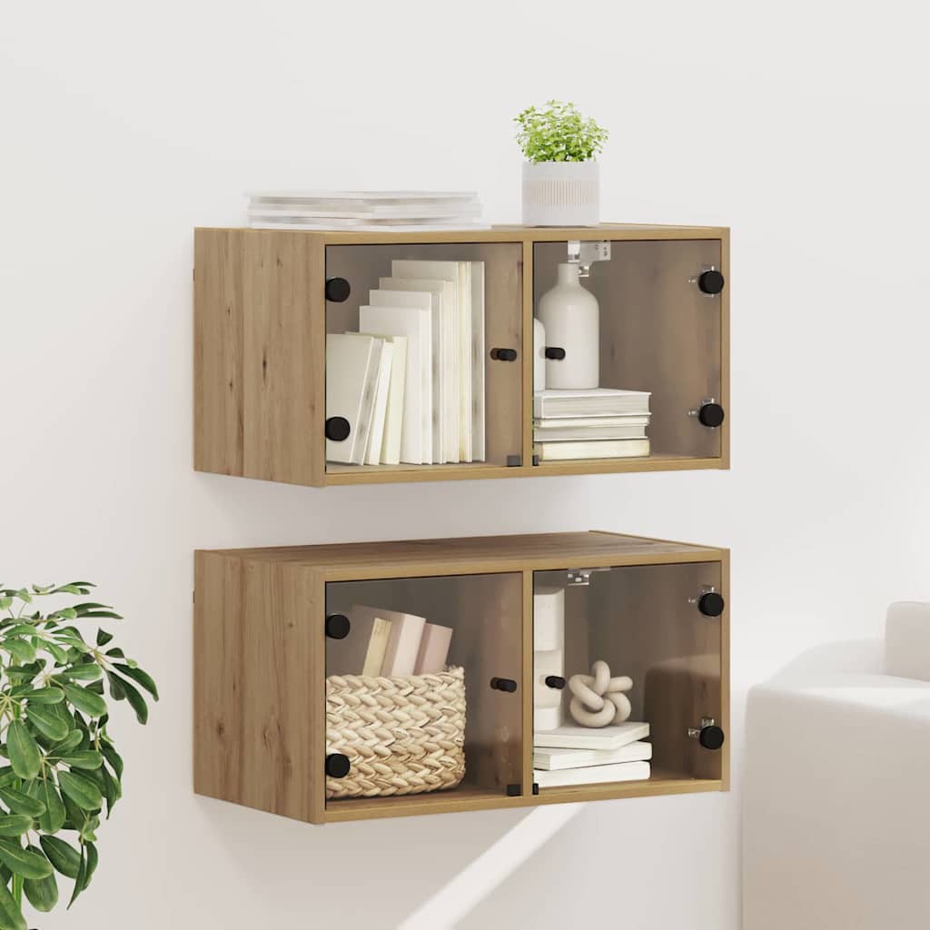 Mobile A Muro Con Ante In Vetro 68,5X37X35 Cm