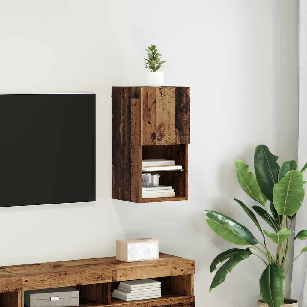 Mobili Tv Con Luci Led 2 Pz 30,5X30X102 Cm