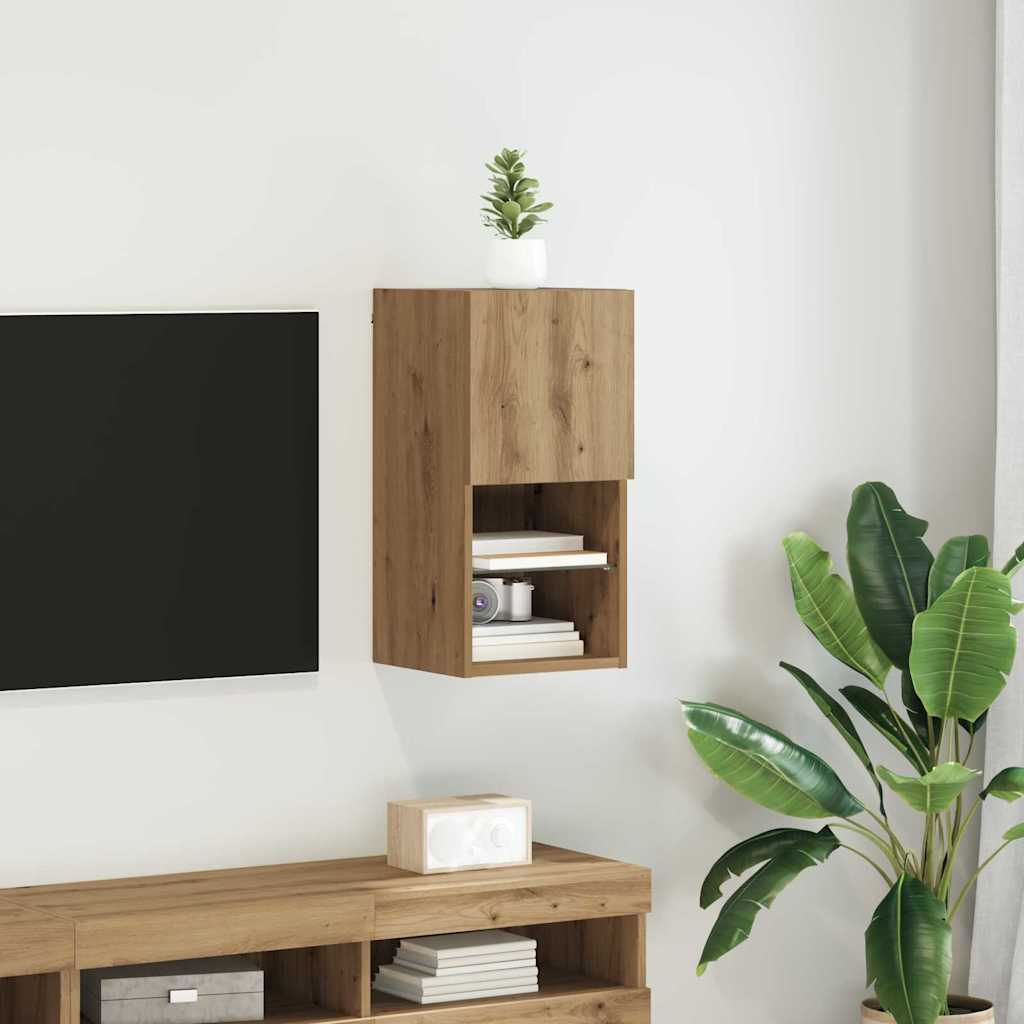 Mobili Tv Con Luci Led 2 Pz 30,5X30X102 Cm